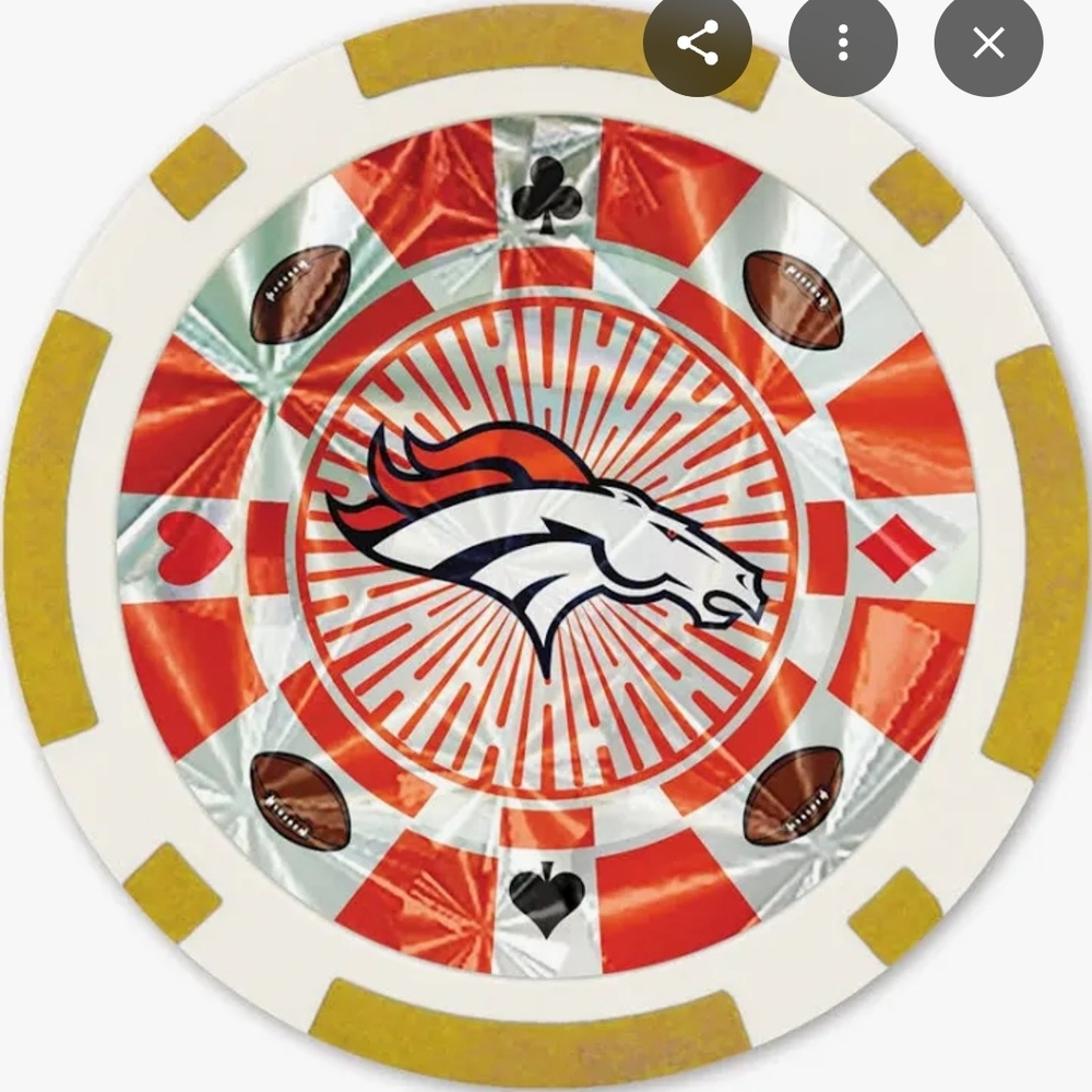 NFL Gold Collector's Edition Poker Chips Denver Broncos NIB